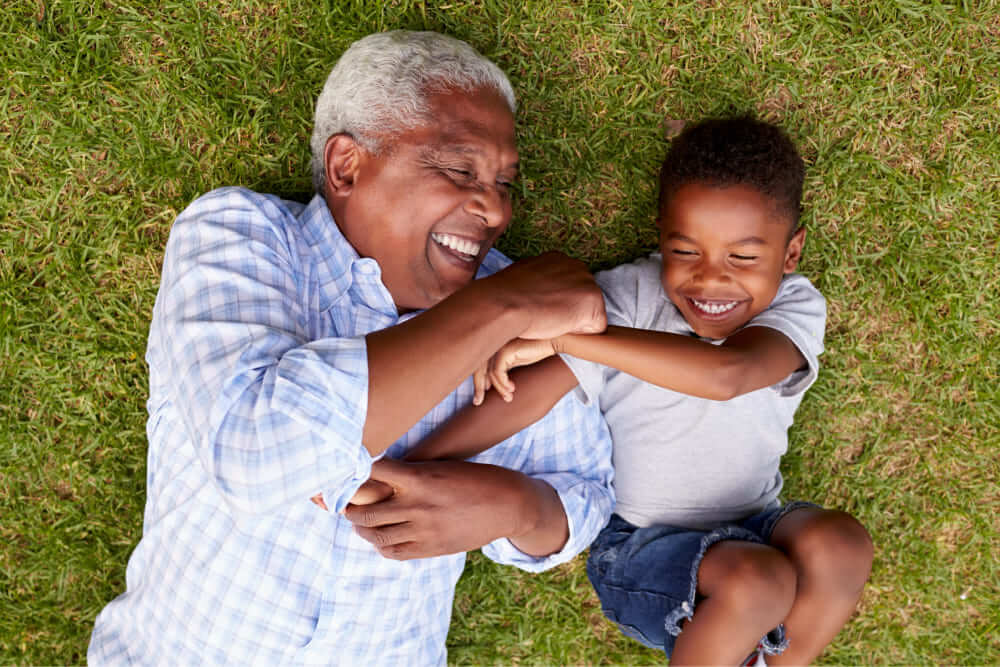 Man Playing With His Grandson